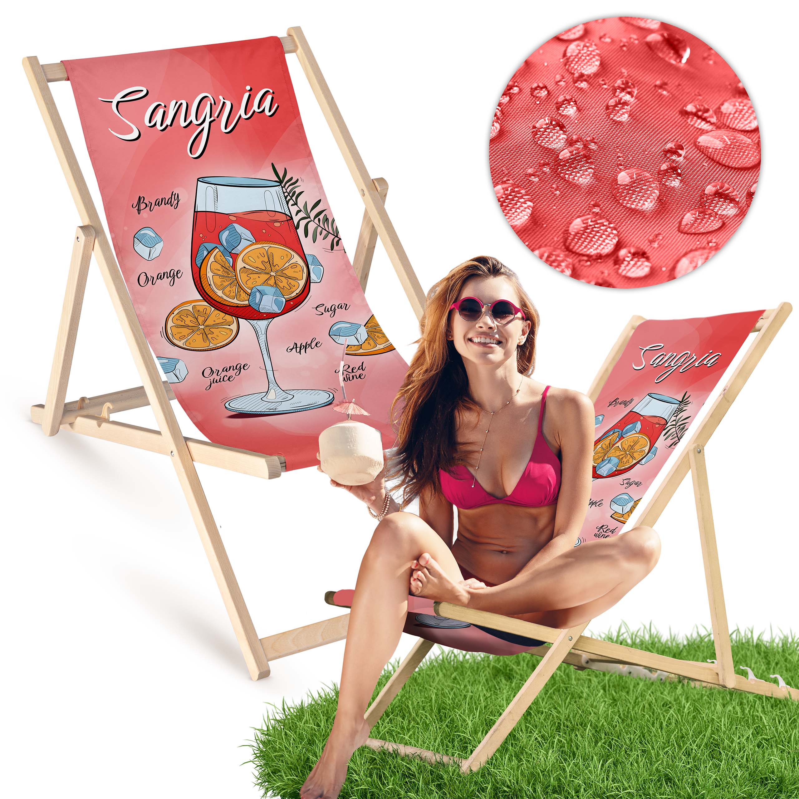 Holz-Liegestühle Sangria