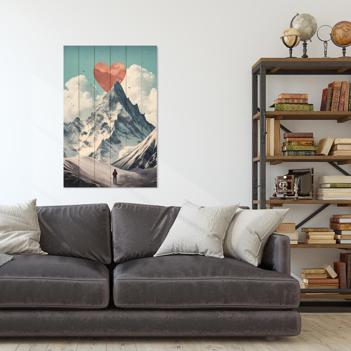 Wanddeko Holz - My Heart is in the Mountains