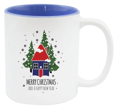 Weihnachtstasse - blaues Haus