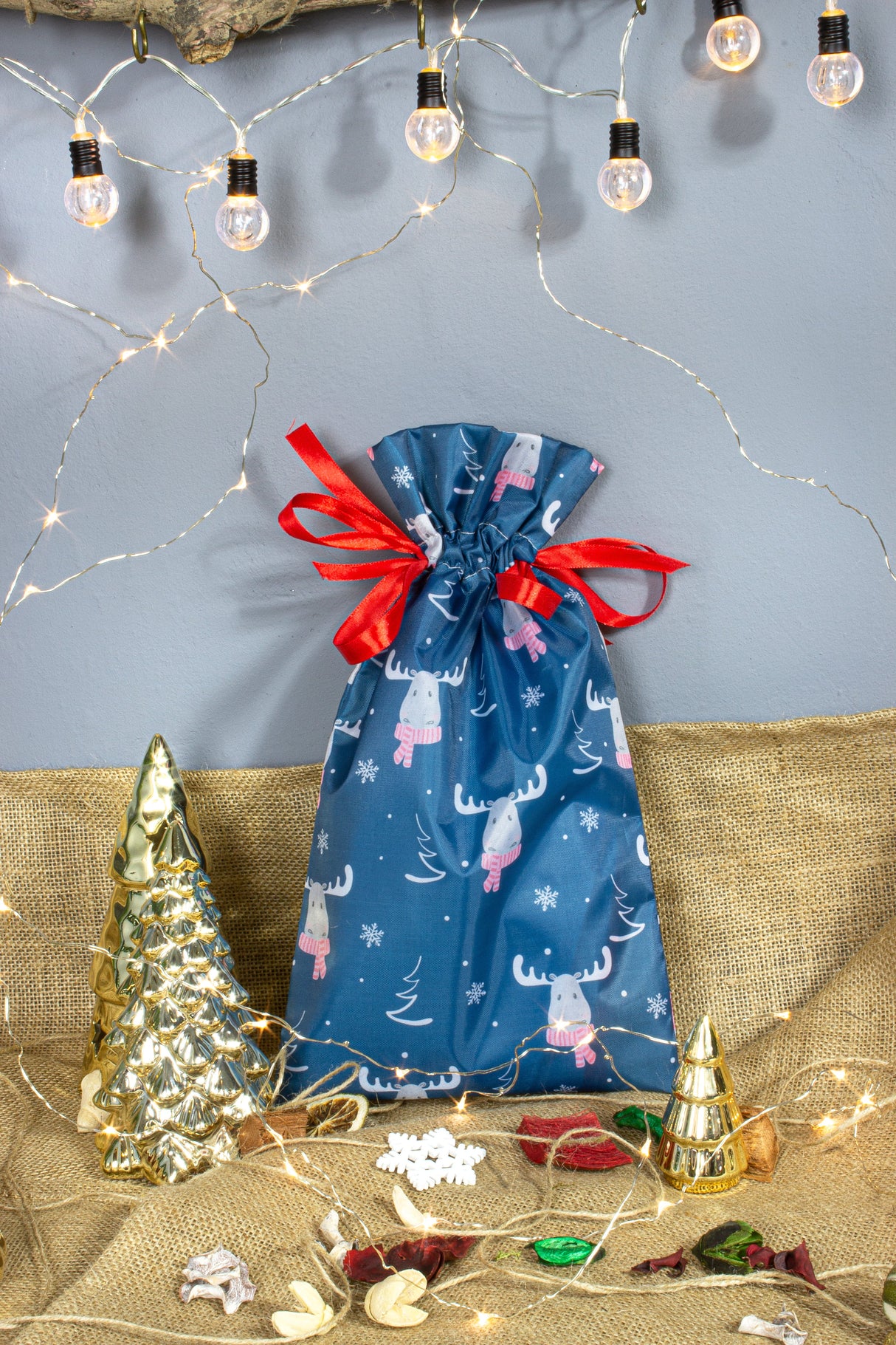 Polyestertasche 200x250mm Rentier blau