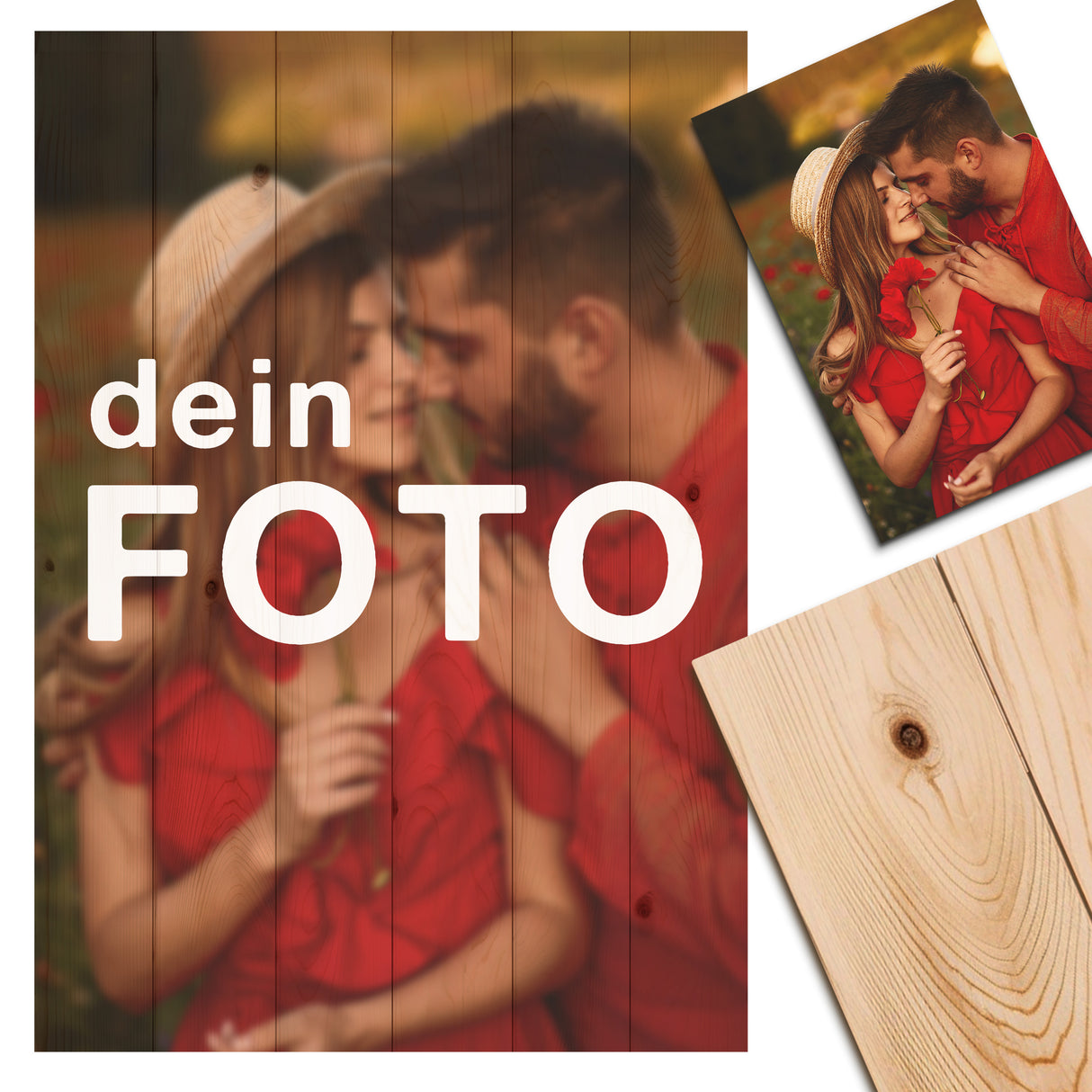 Wanddeko Holz mit eigenem Druck
