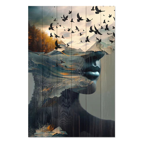 Wanddeko Holz - Open Mind