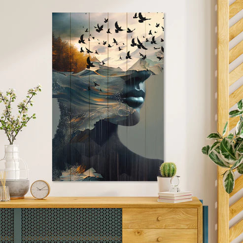 Wanddeko Holz - Open Mind