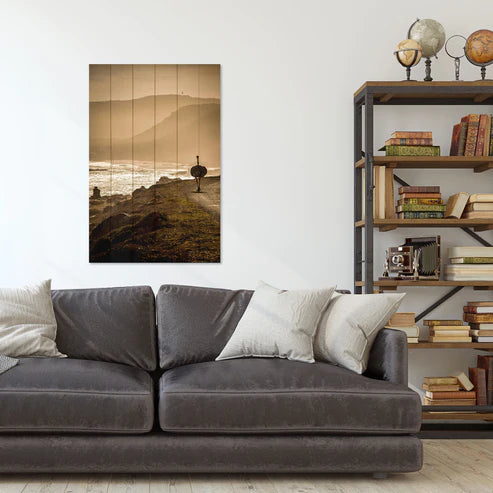 Wanddeko Holz - Ostrich on the Coast