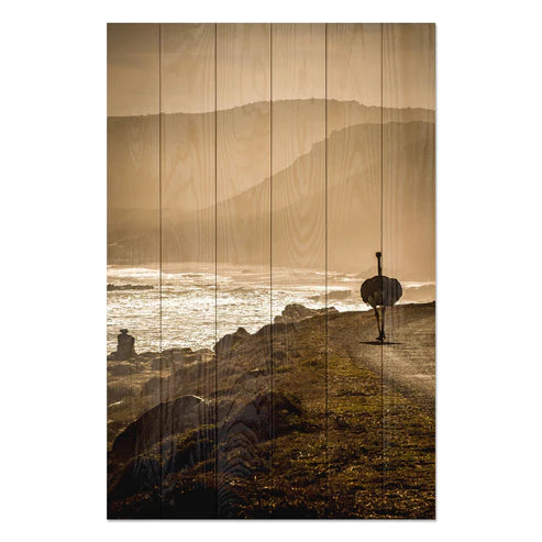 Wanddeko Holz - Ostrich on the Coast