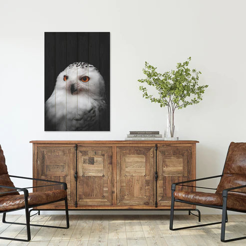 Wanddeko Holz - Owl Portrait