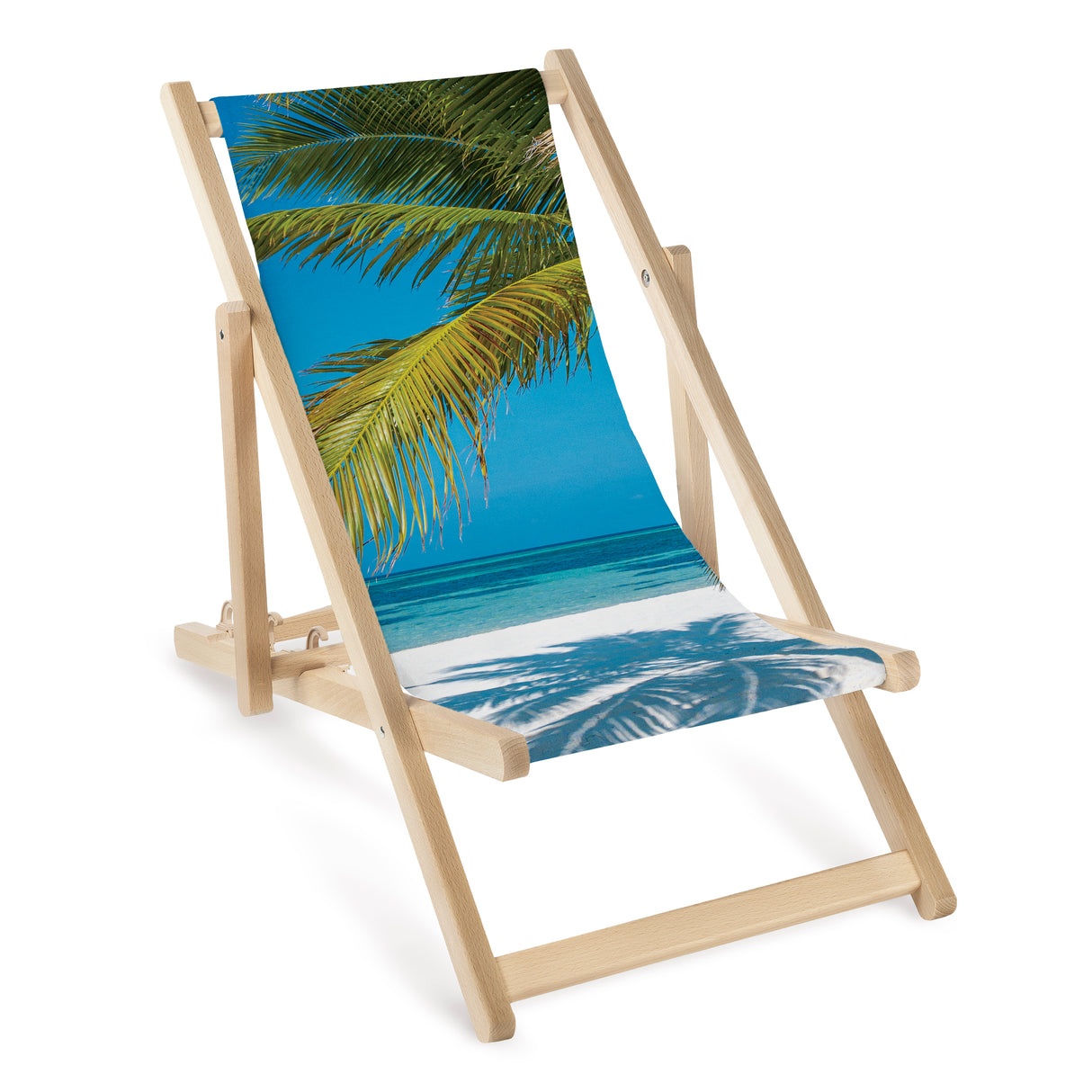 Kinderliegestuhl aus Holz Palmenblätter allein