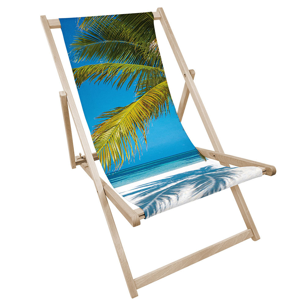 Holz-Liegestühle Palmenblätter Allein