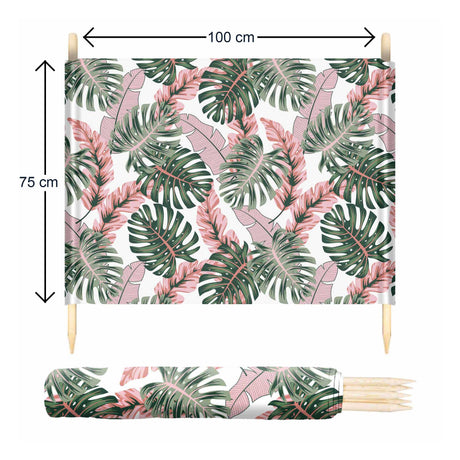 Windschutz am Strand Rosa Blätter