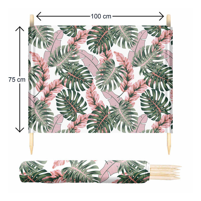 Windschutz am Strand Rosa Blätter