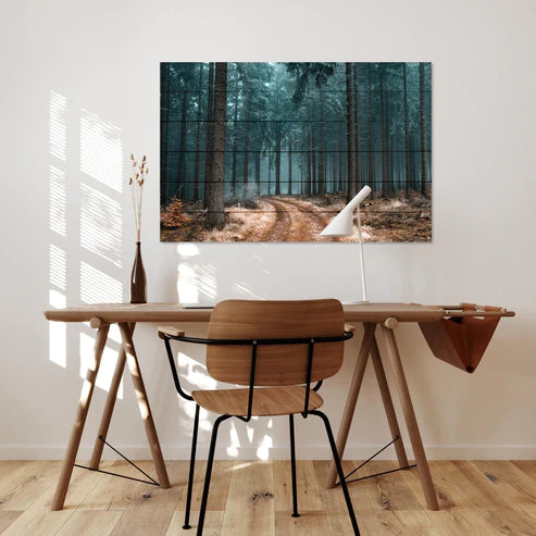 Wanddeko Holz - Path in the Forest