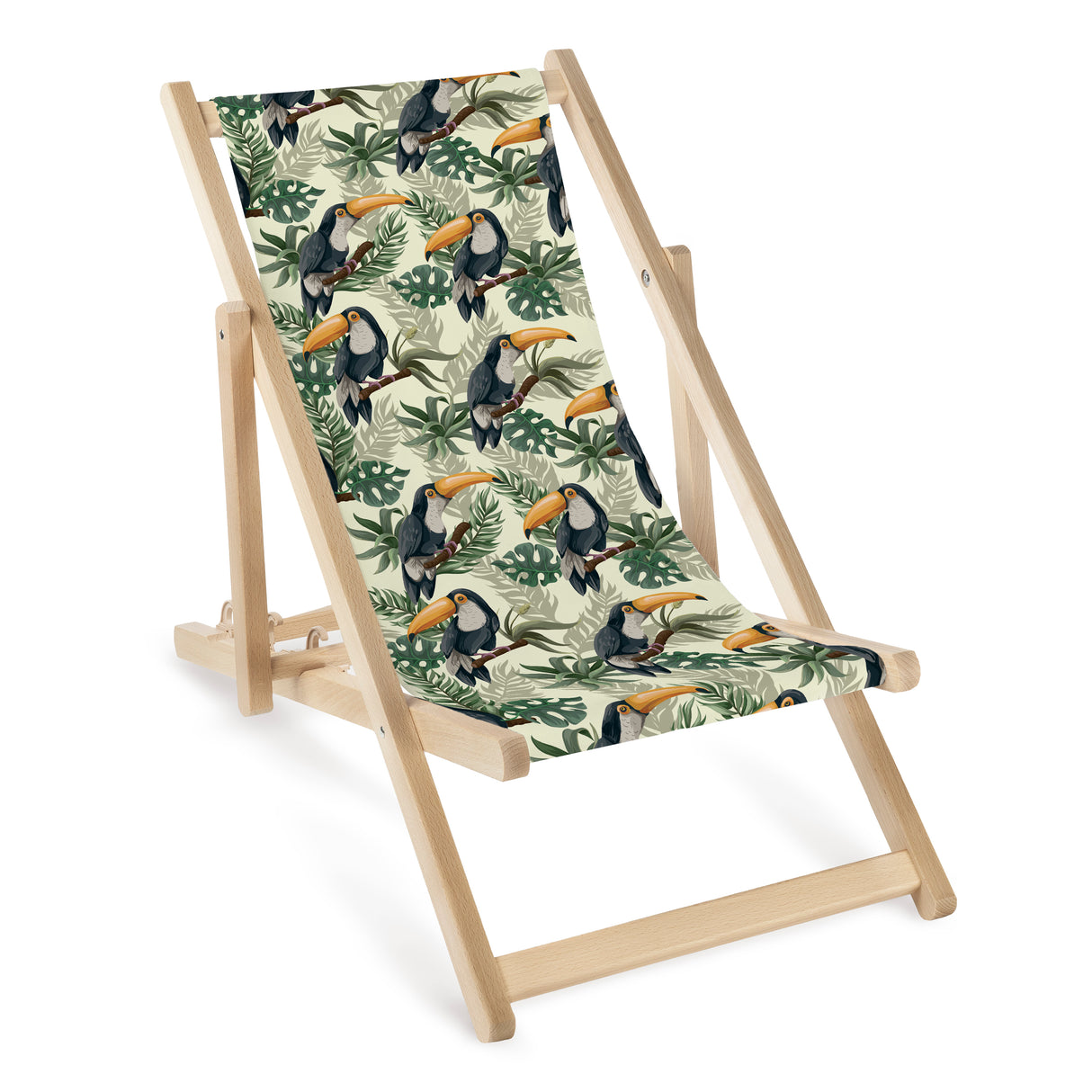 Kinderliegestuhl aus Holz Tukane