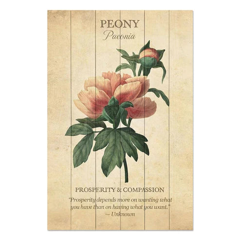 Wanddeko Holz - Peony Flower