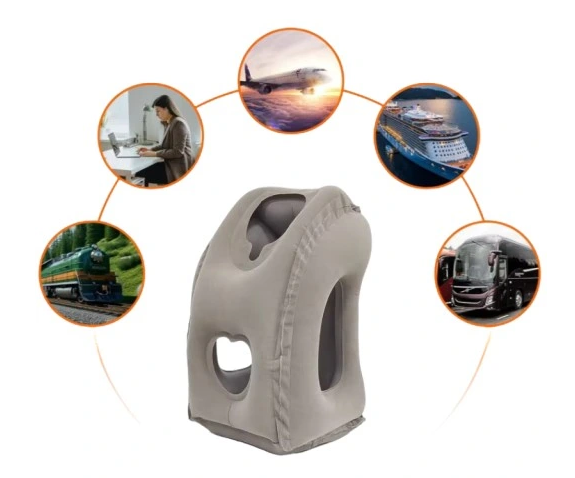 Reisekissen aufblasbar aus Velours