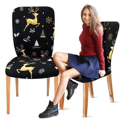 Weihnachtsstuhlbezug Schwarz