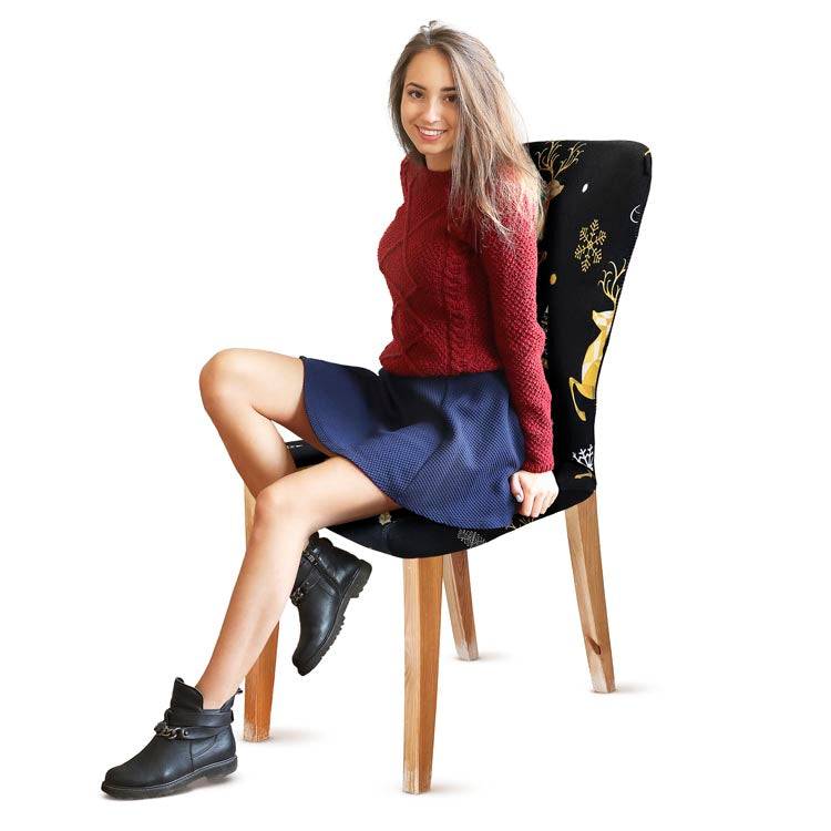 Weihnachtsstuhlbezug Schwarz