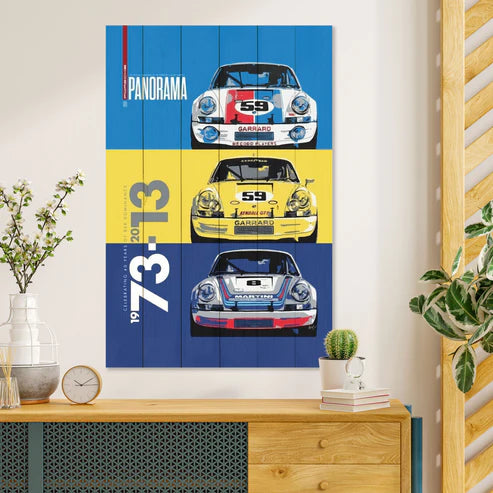 Wanddeko Holz - Rally Cars