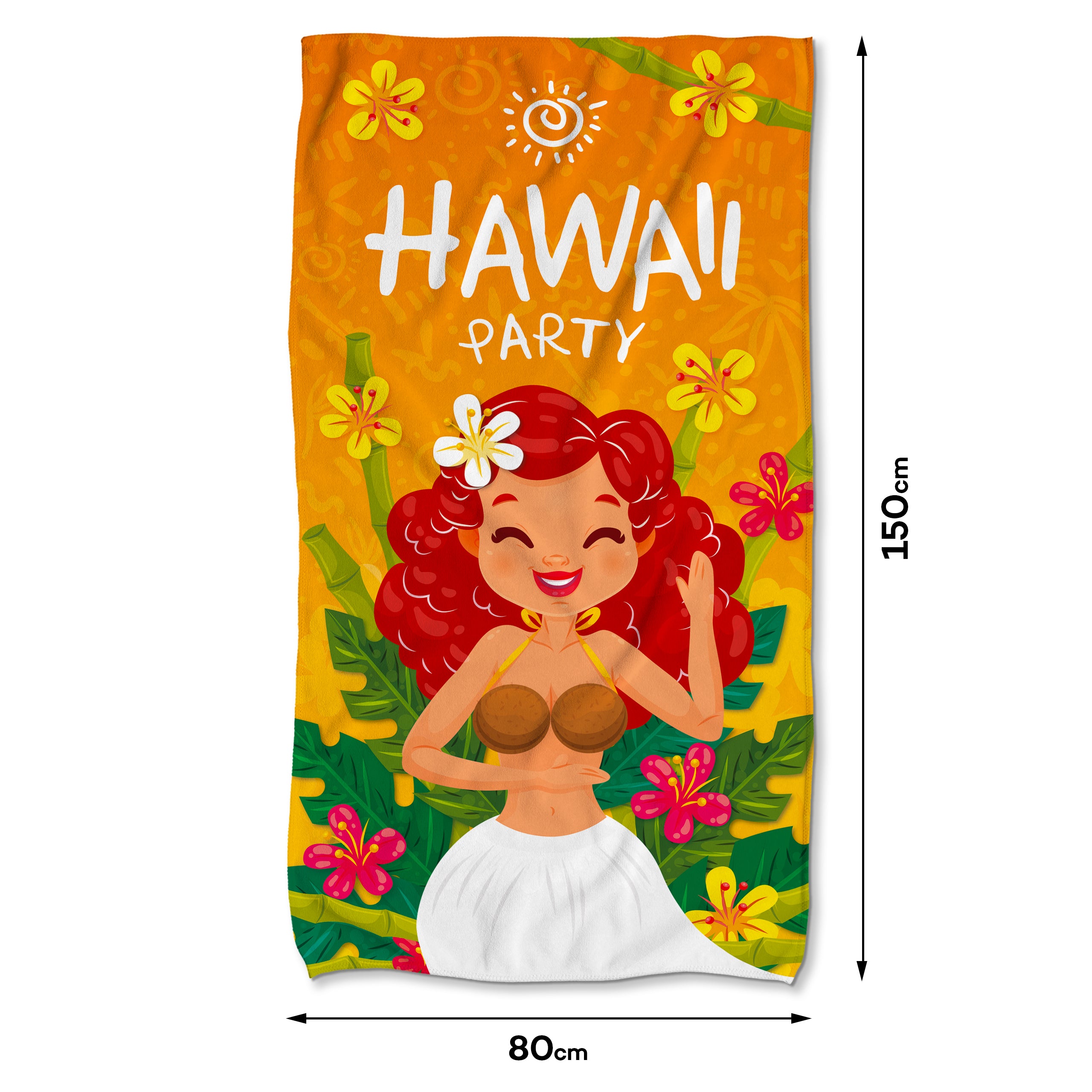 Handtuch aus Mikrofaser HAWAII PARTY 80x150 cm