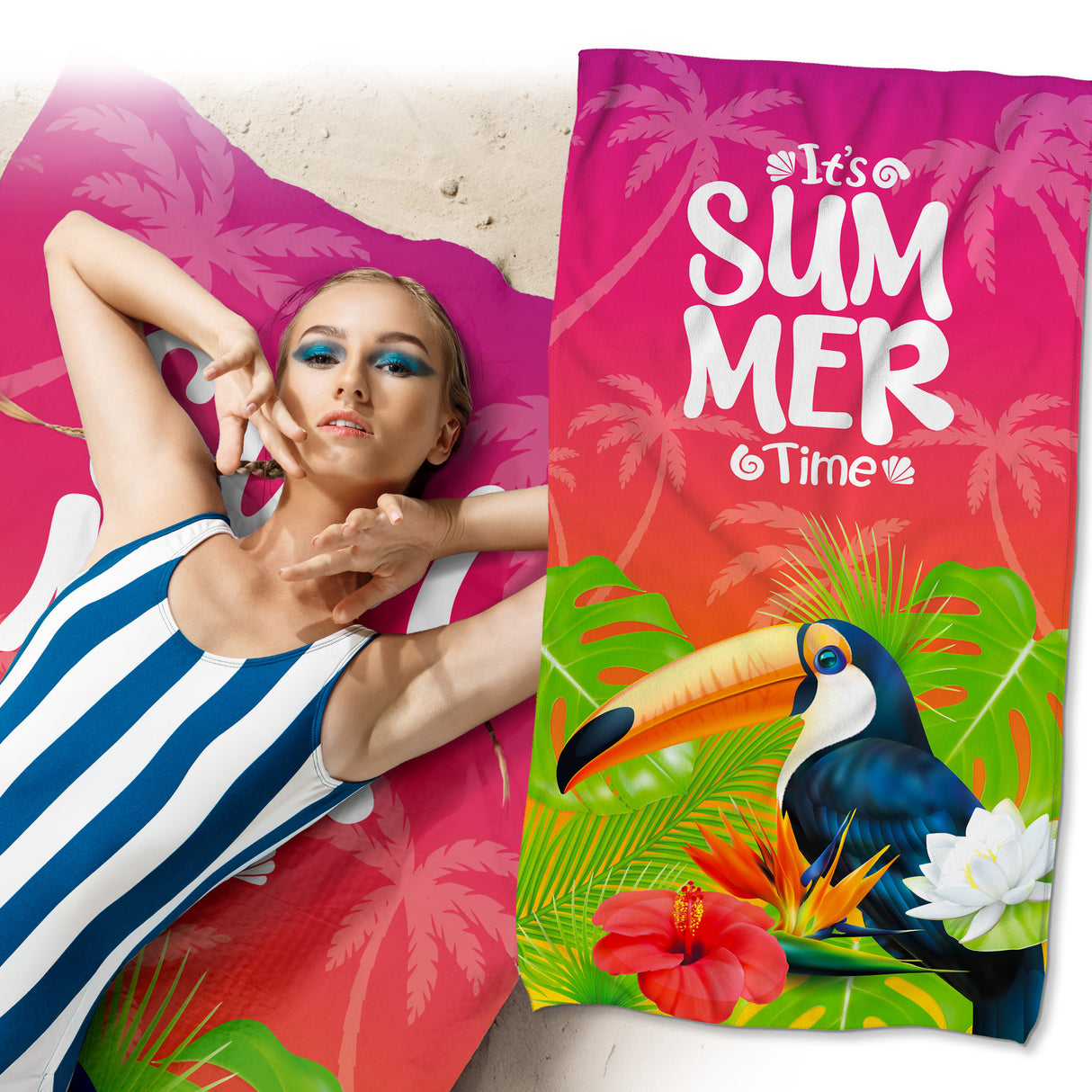 Handtuch aus Mikrofaser It's Summer Time 80x150 cm