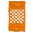 Handtuch aus Mikrofaser Orange Schachbrettmuster 80x150 cm