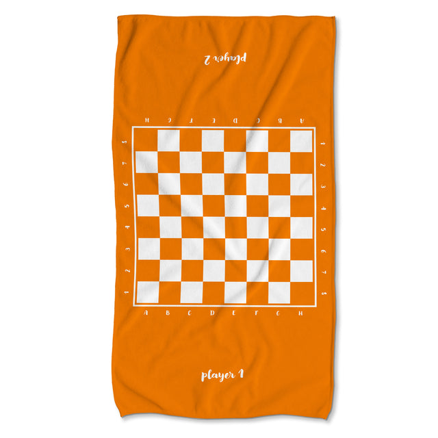 Handtuch aus Mikrofaser Orange Schachbrettmuster 80x150 cm