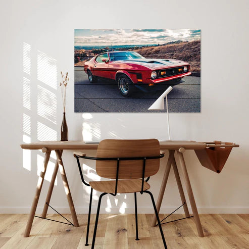 Wanddeko Holz - Red Mustang