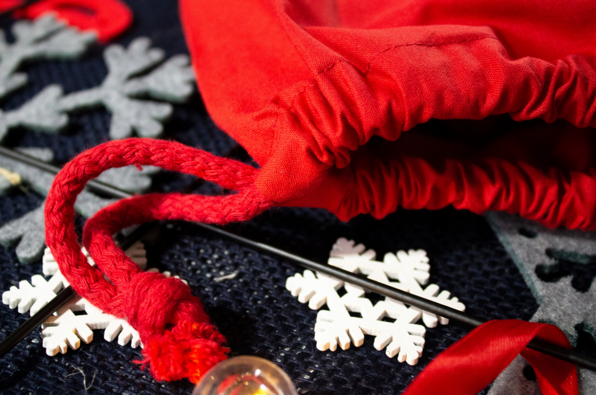 Weihnachts-Baumwollbeutel 15x20cm ROTES RENTIER 220g