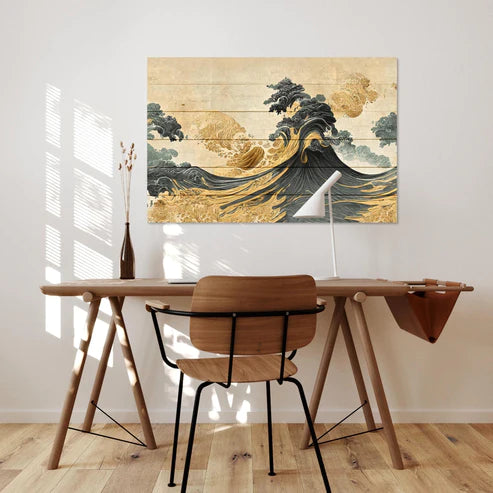 Wanddeko Holz - Rough Waves