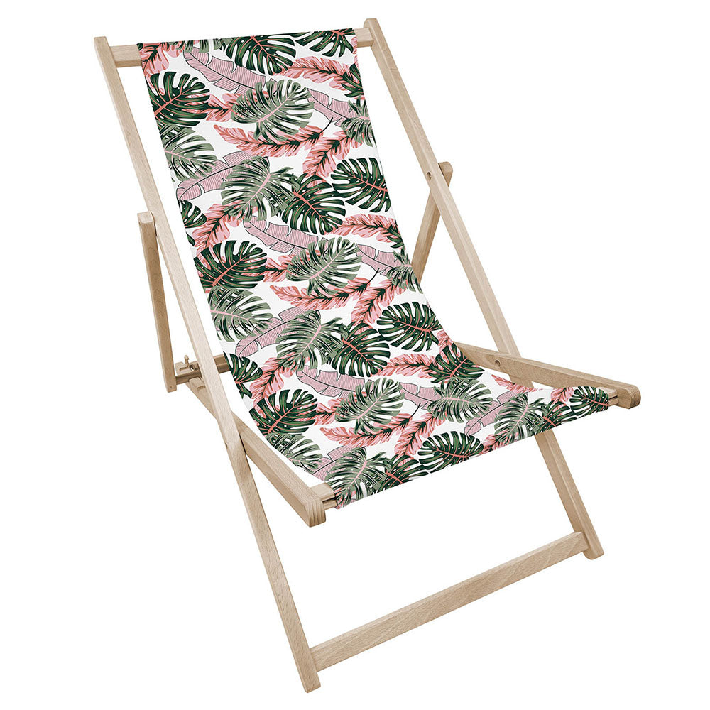Holz-Liegestühle Rosa Monstera