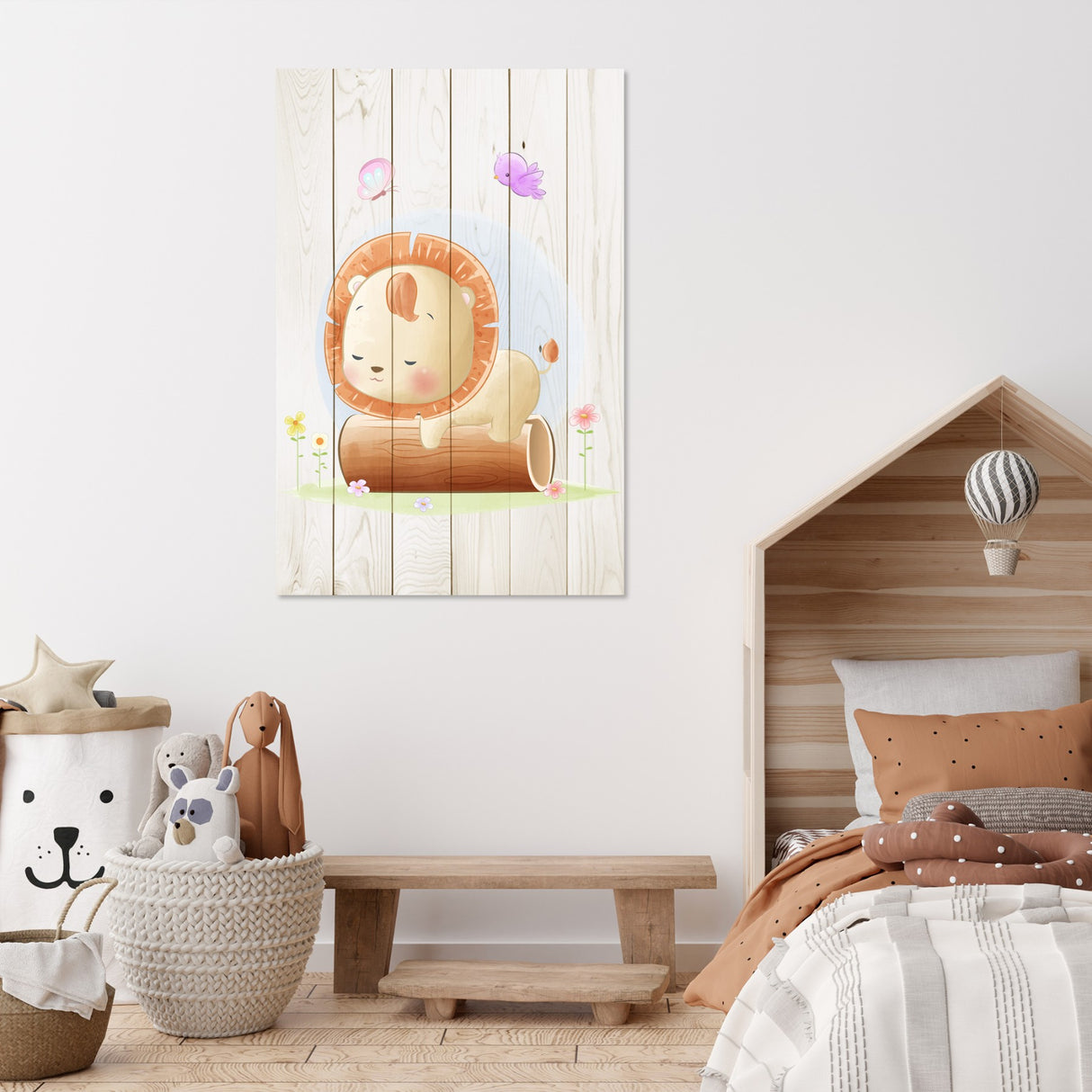 Wanddeko Holz - Sleepy Little Lion