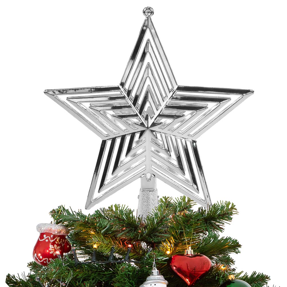 Silberner Weihnachtsbaumstern 18cm