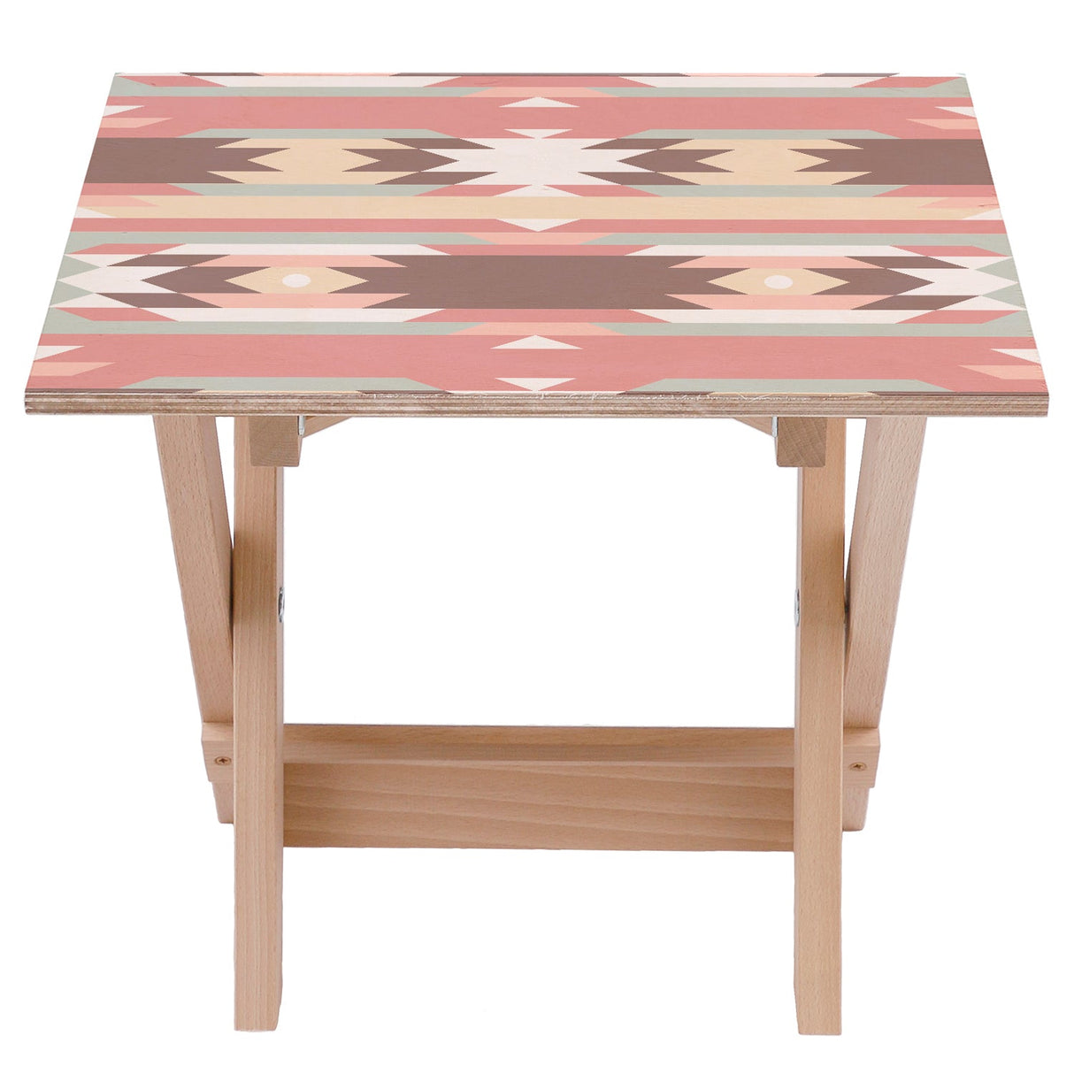 Holztisch Schwarz und Weiß Boho 30x40x35cm