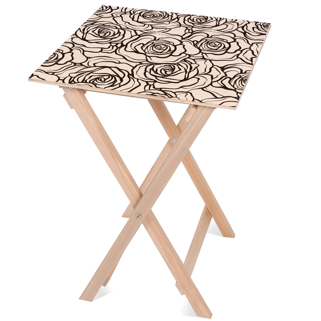 Holztisch Große Rosen 50x50x70cm