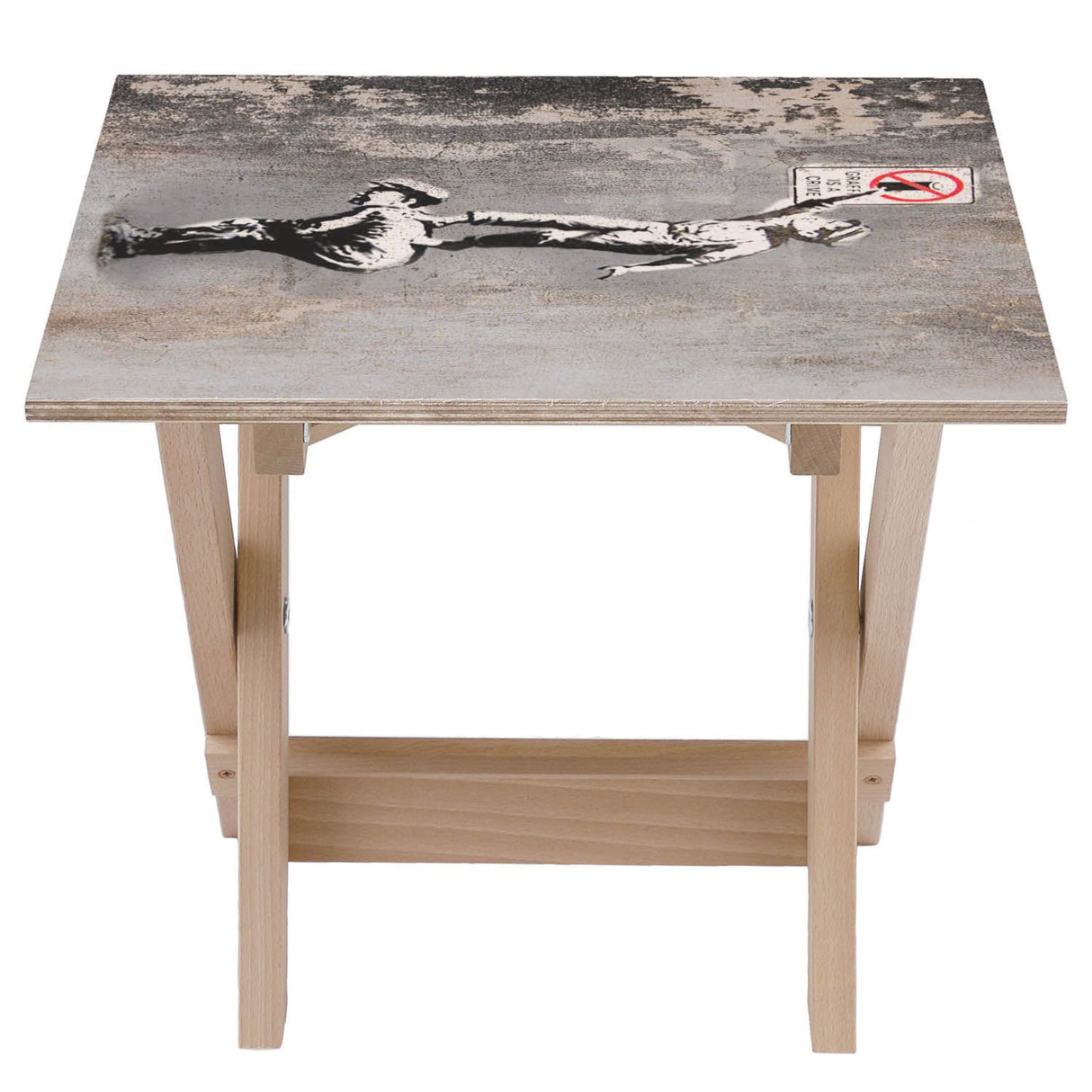 Holztisch Graffiti Is A Crime 30x40x35cm