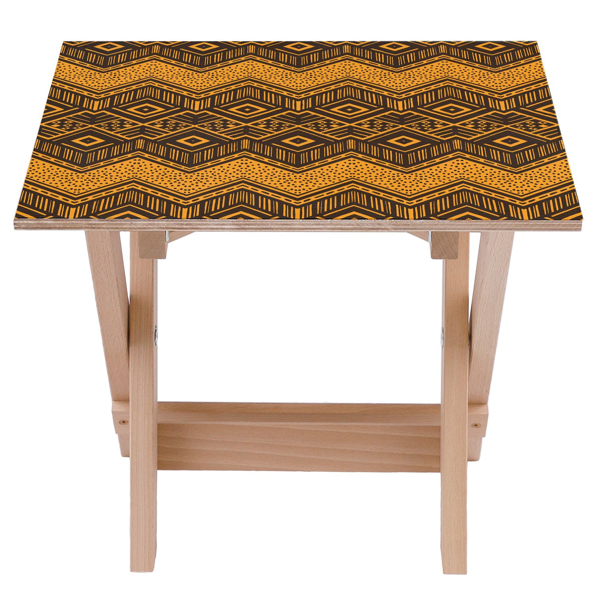 Holztisch Orangefarbene Linien 30x40x35cm