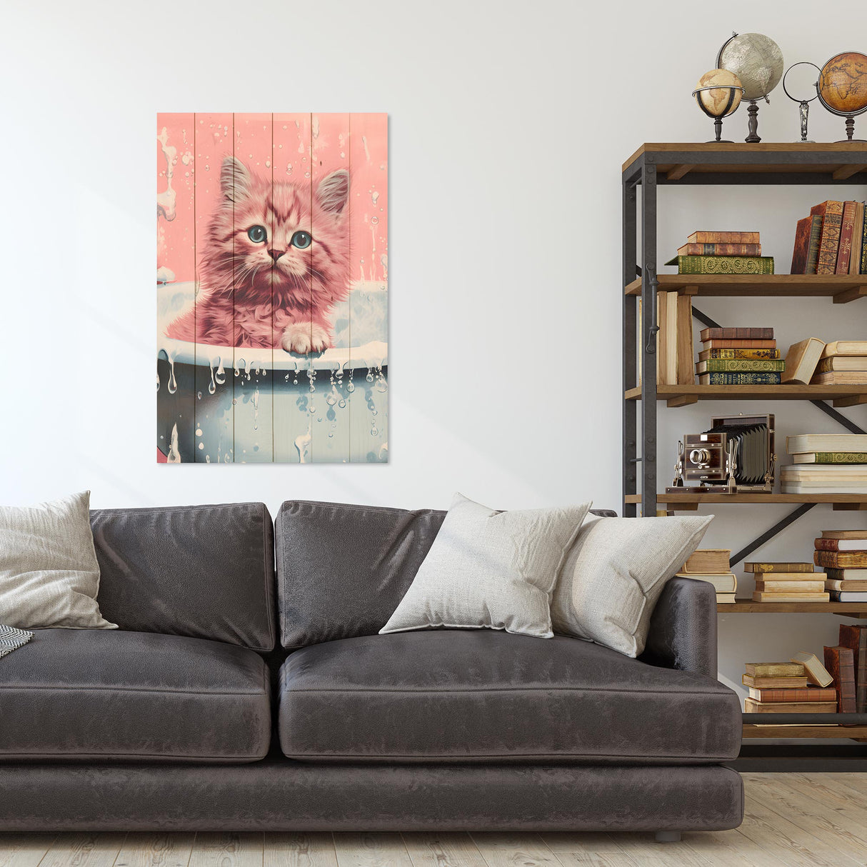 Wanddeko Holz - Sweet Kitten Bath