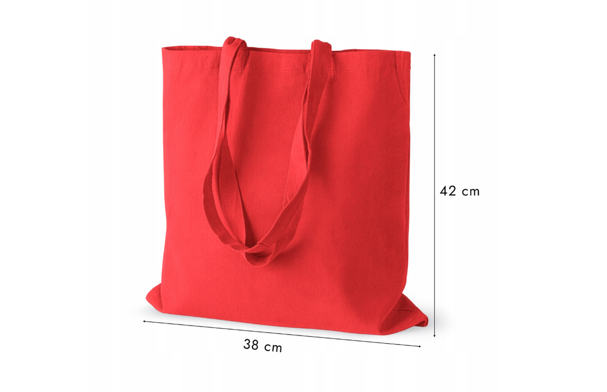Baumwolltasche Rot 380x420 mm 140 g langer Griff