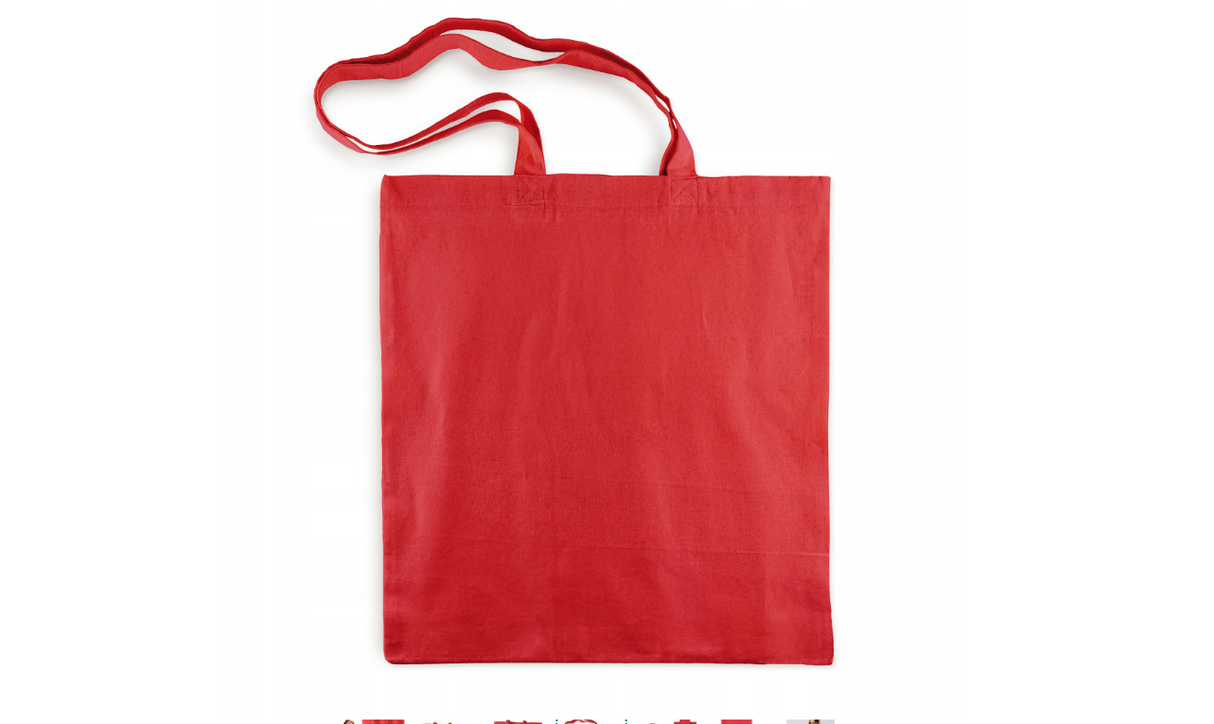 Baumwolltasche Rot 380x420 mm 140 g langer Griff