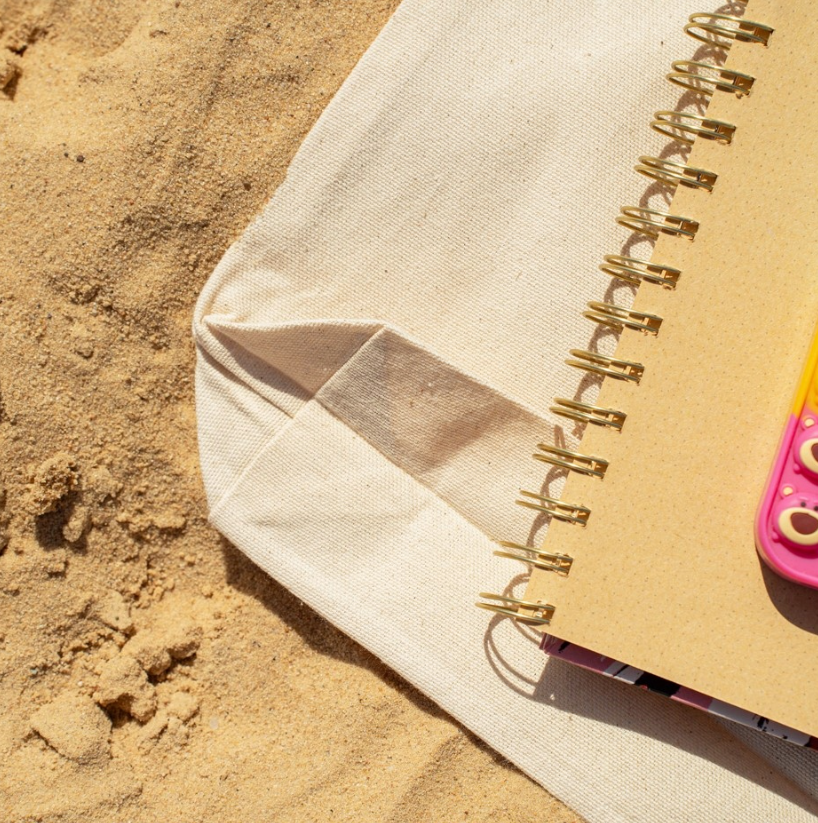 Baumwolltasche Ecru 380x80x420 mm 220 g Boden langer Griff