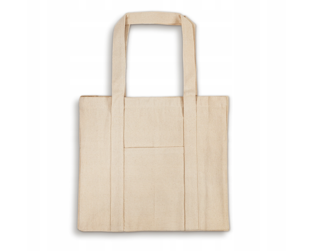 Baumwolltasche Ecru mit Taschen 380x100x100x350 mm 320 g