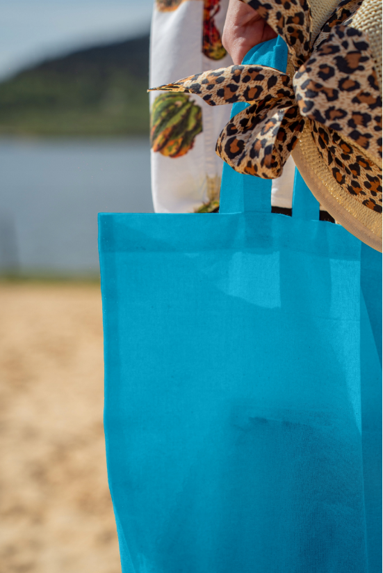 Baumwolltasche Hellblau 380x420 mm 140 g