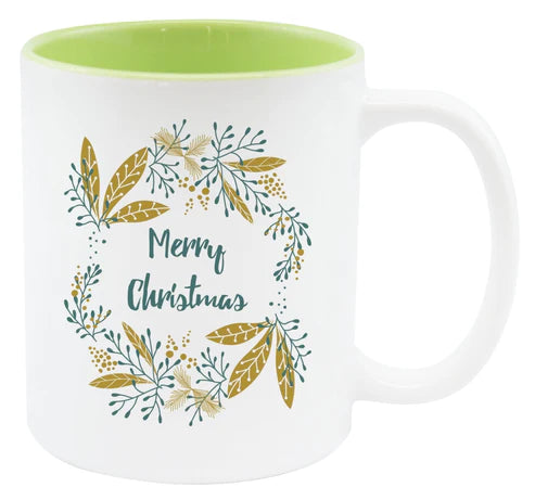 Weihnachtstasse - Grüne Blätter
