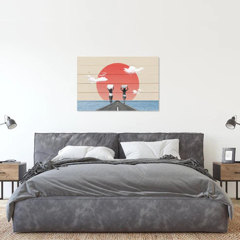 Wanddeko Holz - Vintage Collage Surfers Road