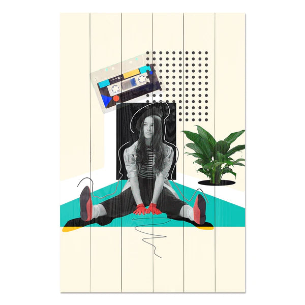 Wanddeko Holz - Vintage Crazy Girl