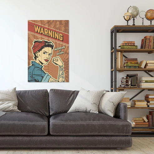 Wanddeko Holz - Warning