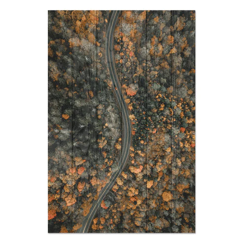 Wanddeko Holz - Winding Road