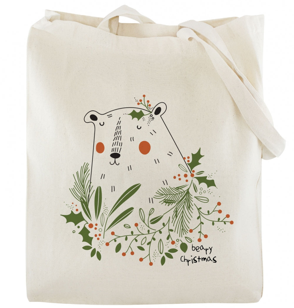 Weihnachts-Baumwolltasche BEARY CHRISTMAS