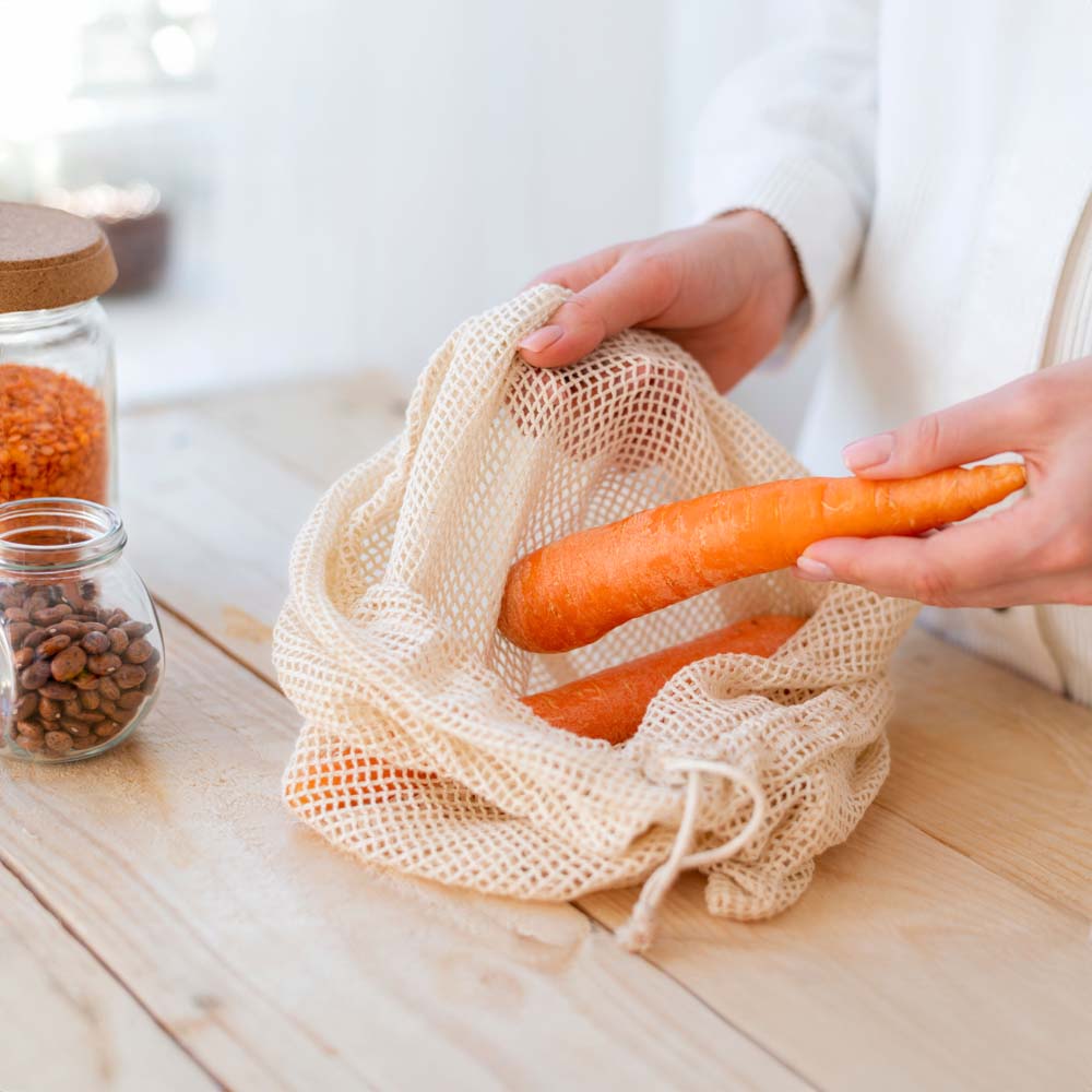 Baumwollnetzbeutel Ecru 250x300 mm