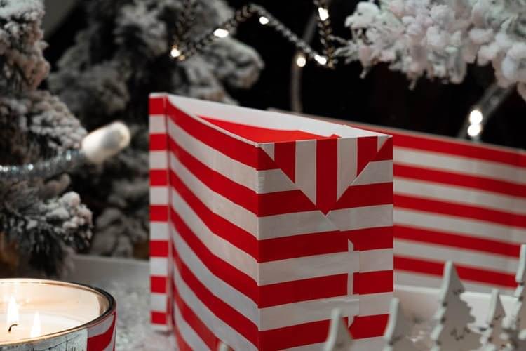 16+8x27cmT Weihnachtsgeschenkkugeln Rot gestreift