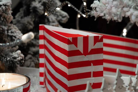 16+8x27cmT Weihnachtsgeschenkkugeln Rot gestreift